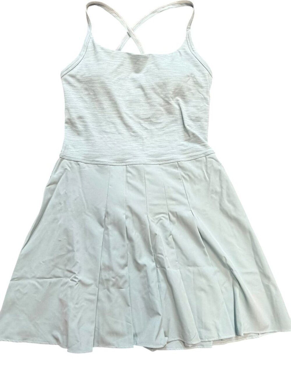 NWT Outdoor Voices Sporty Dress Blue Dust Multi Pleated Tennis XS - Picture 2 of 5